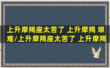 上升摩羯座太苦了 上升摩羯 艰难/上升摩羯座太苦了 上升摩羯 艰难-我的网站